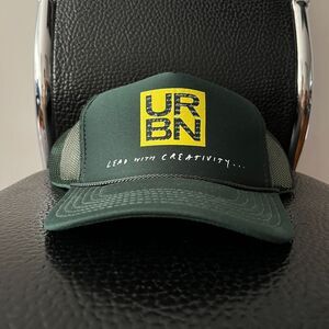 Urban Outfitters "Lead with Creativity" Green Y2K Trucker Hat Cap One Size